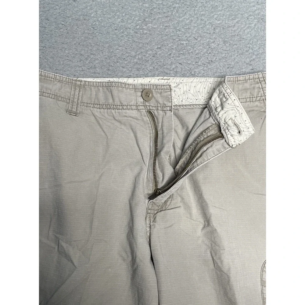 North‎ Face Shorts Mens 36 Beige Cargo Zip Pockets Rip Stop Outdoors Hiking